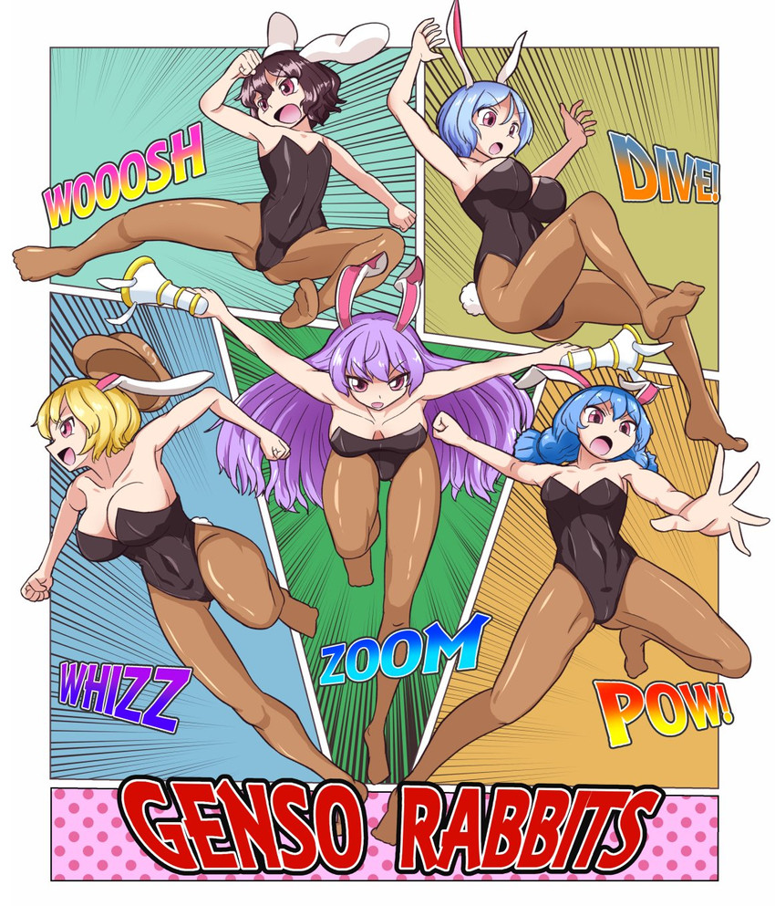 reisen udongein inaba, inaba tewi, seiran, ringo, and reisen (touhou) drawn by igu_(103milk)