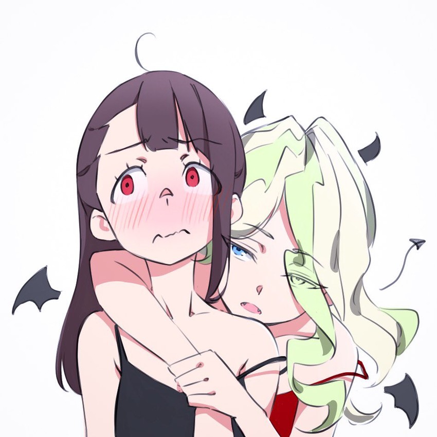 kagari atsuko and diana cavendish (little witch academia) drawn by seren_lwa