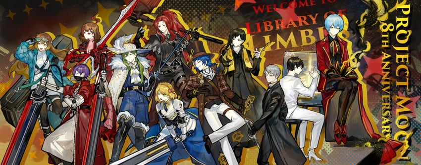dante, angela, netzach, binah, hod, and 7 more (project moon and 2 more) drawn by nishikujic