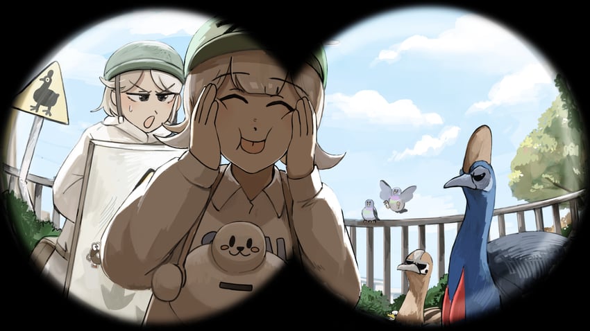 seal keeper and cassowary keeper (zookeepers) drawn by diva_(hyxpk)