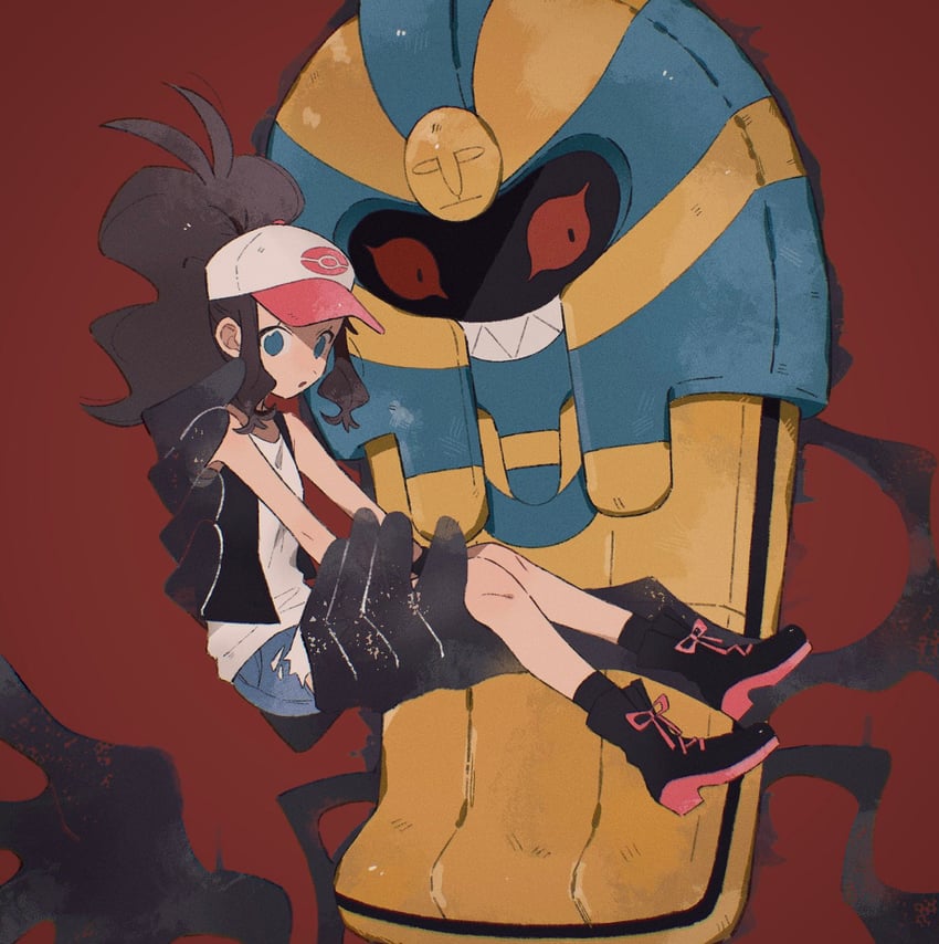 hilda and cofagrigus (pokemon and 1 more) drawn by hime_(himetya105)