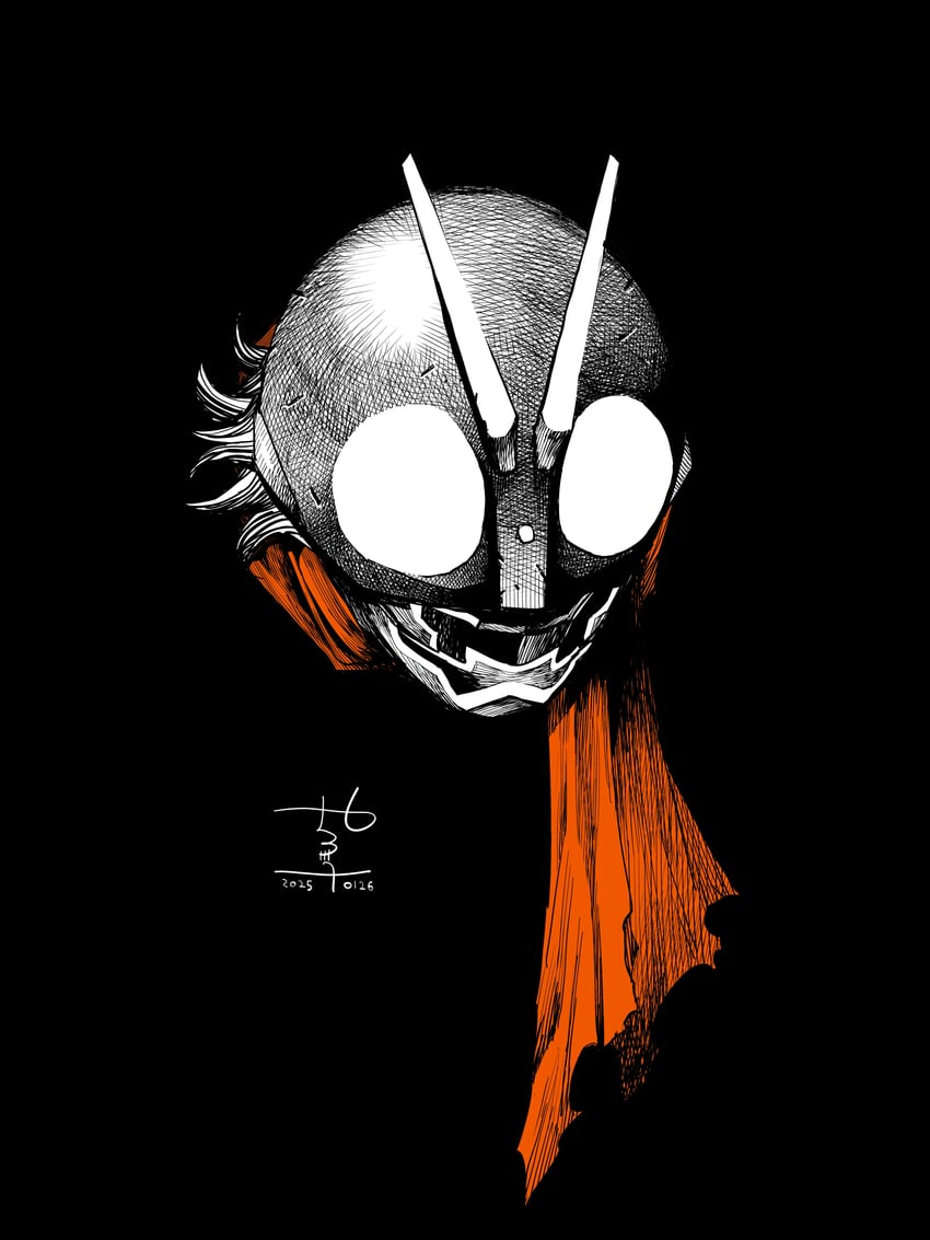 kamen rider 1 (kamen rider and 1 more) drawn by manabu_yashiro