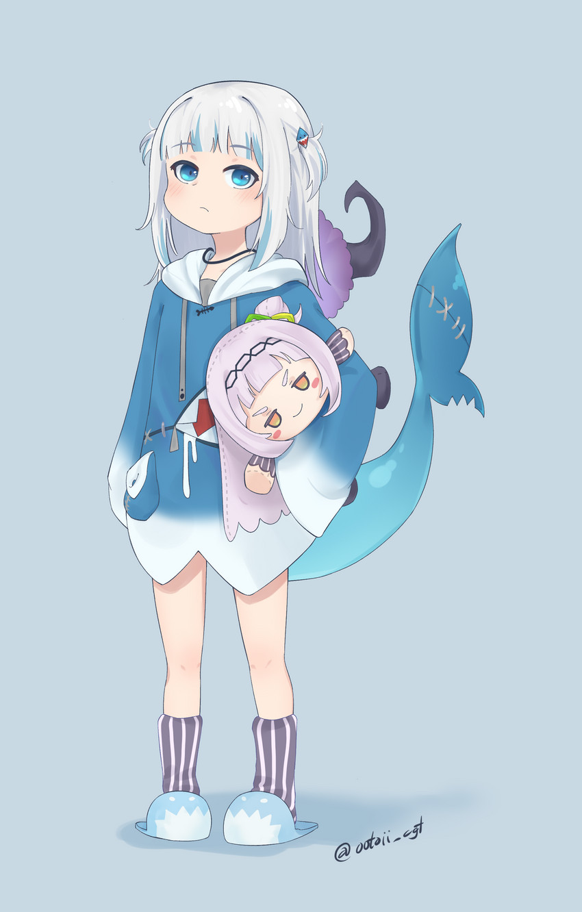 gawr gura and murasaki shion (hololive and 1 more) drawn by ootoii