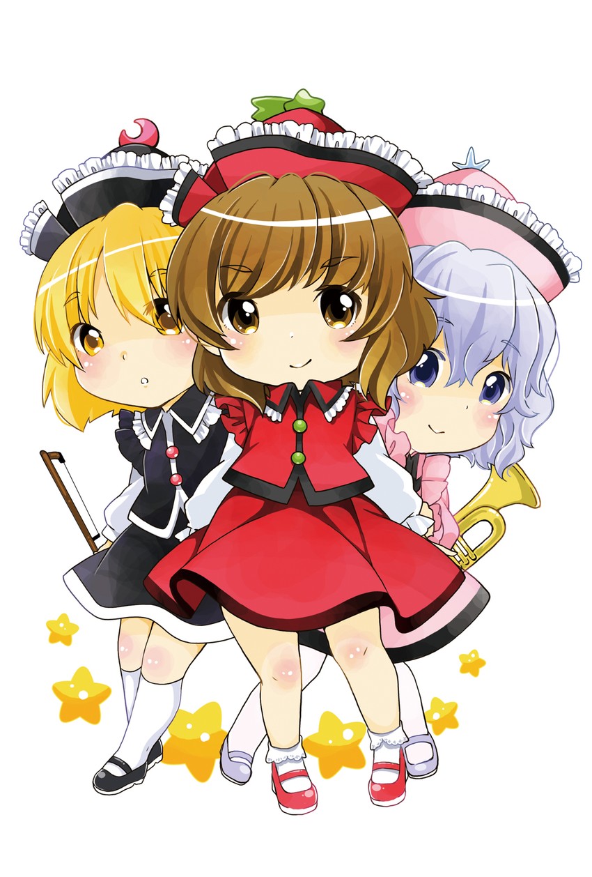 lunasa prismriver, merlin prismriver, and lyrica prismriver (touhou) drawn by berry_jou