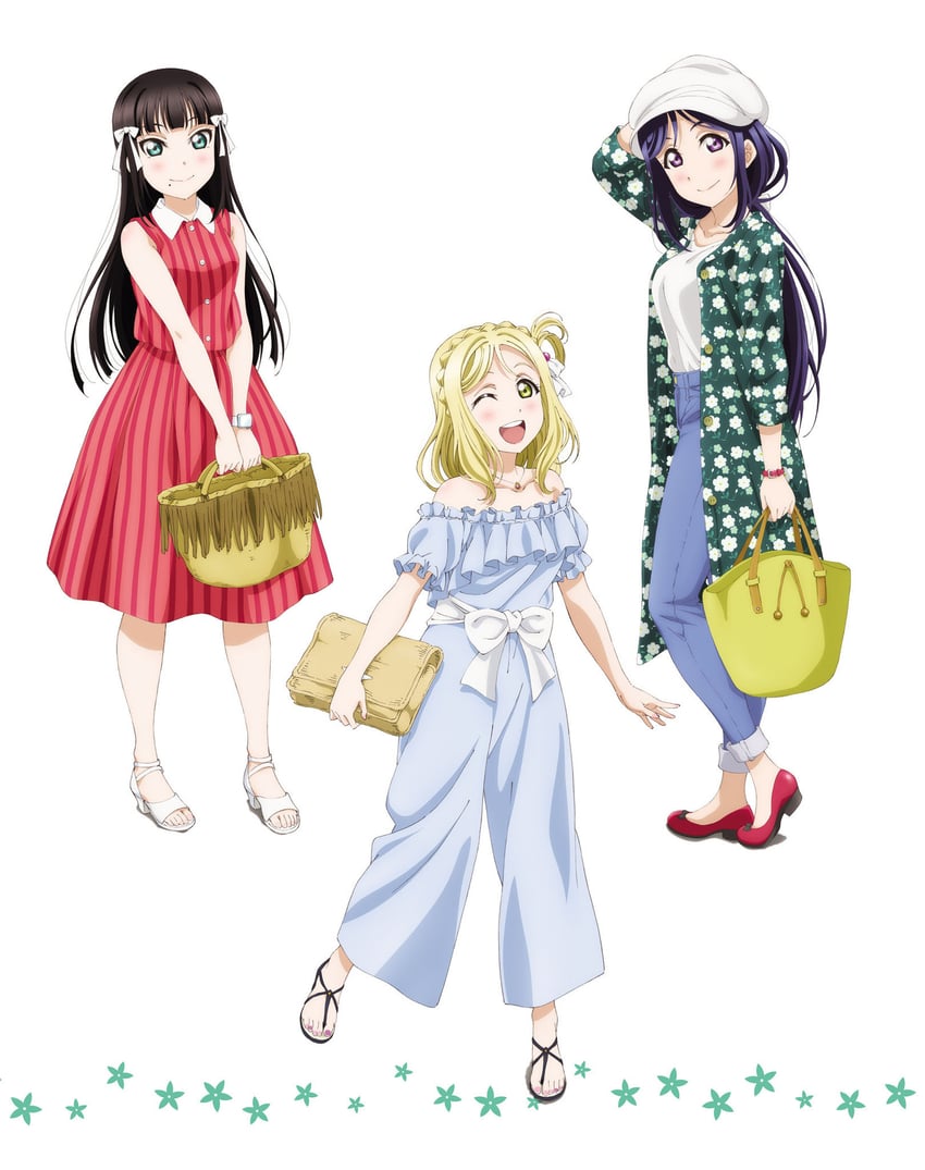 matsuura kanan, kurosawa dia, and ohara mari (love live! and 1 more)
