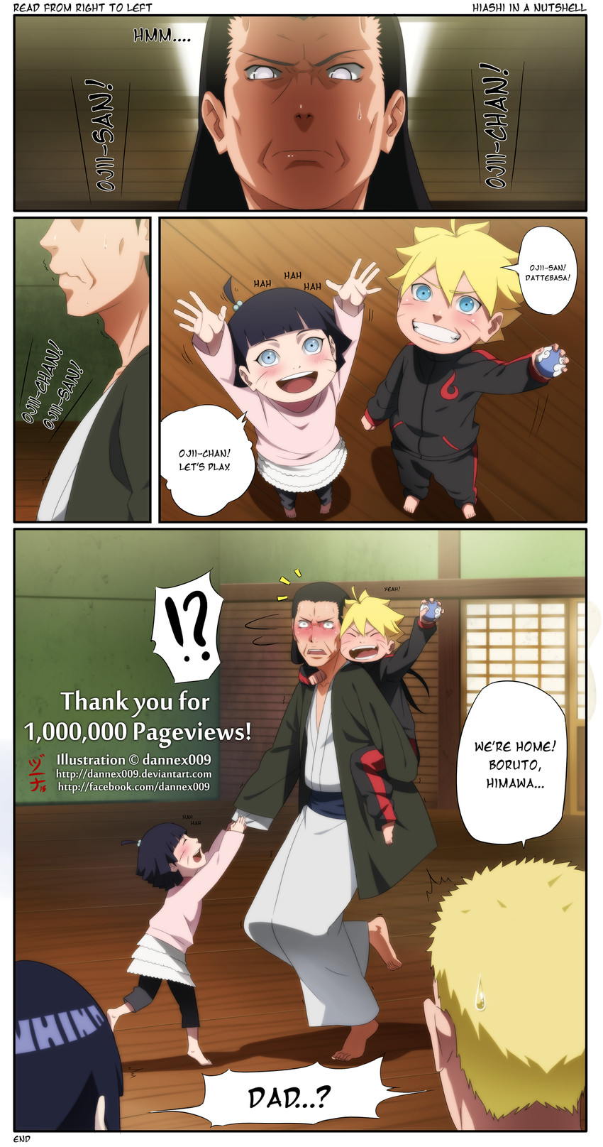 uzumaki naruto, hyuuga hinata, uzumaki boruto, uzumaki himawari, and hyuuga hiashi (naruto and 1 more) drawn by dannex009