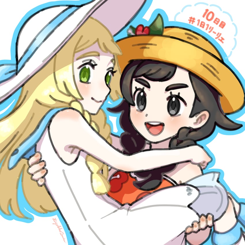 lillie and selene (pokemon and 1 more) drawn by hiyokko2min