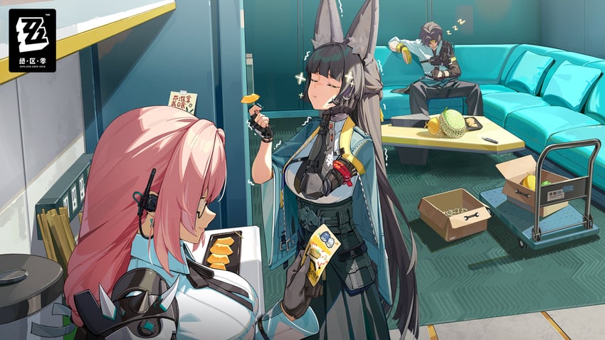 hoshimi miyabi, tsukishiro yanagi, and asaba harumasa (zenless zone zero)