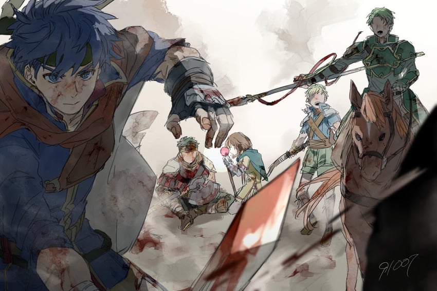 ike, mist, boyd, oscar, and rolf (fire emblem and 1 more) drawn by 91007