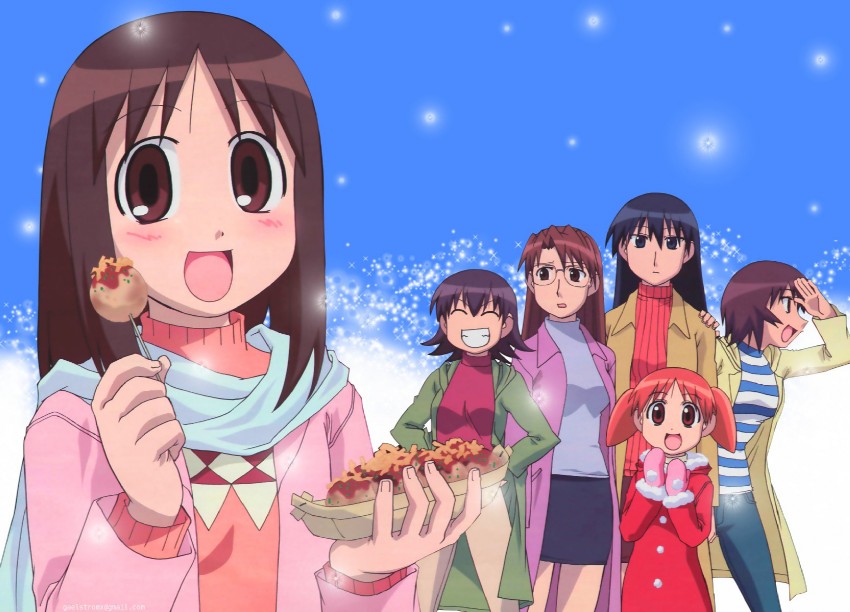 kasuga ayumu, mihama chiyo, sakaki, takino tomo, kagura, and 1 more (azumanga daioh)