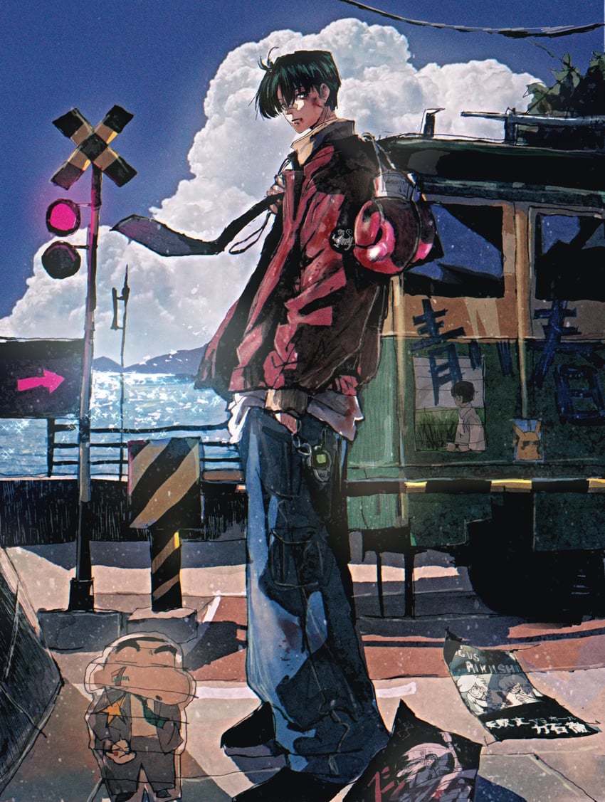 nohara shinnosuke (original and 1 more) drawn by jojidoboro