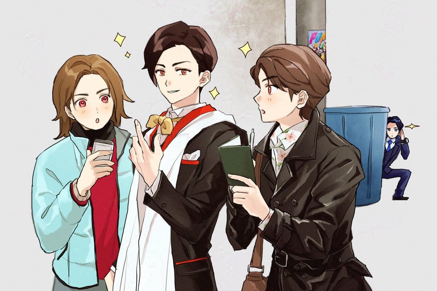 ukiyo ace, kido shinji, karakida hanto, and meita ishiro (kamen rider and 5 more) drawn by oresanjyo