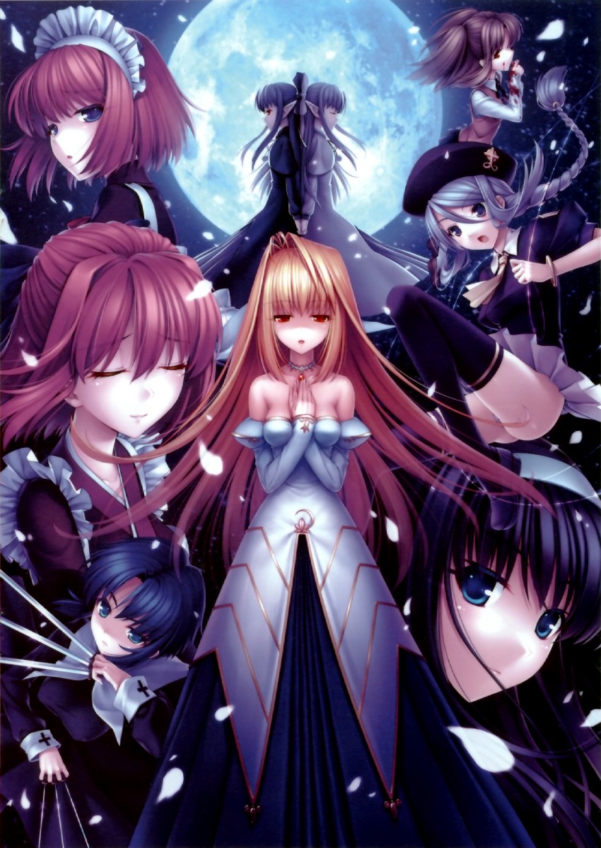 arcueid brunestud, ciel, tohno akiha, kohaku, hisui, and 6 more (tsukihime) drawn by sayori_(neko_works)