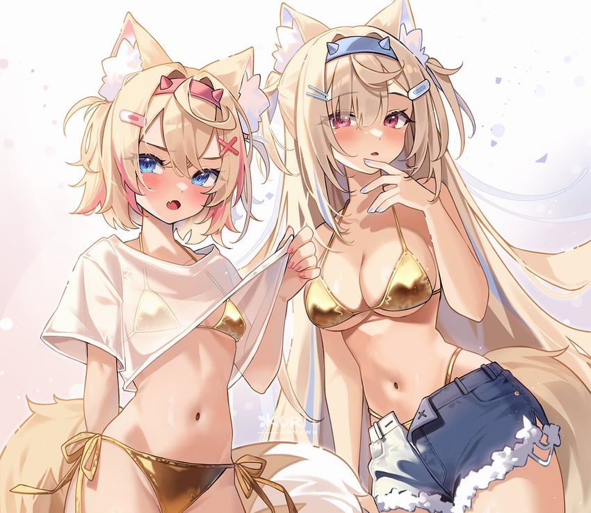 fuwawa abyssgard and mococo abyssgard (hololive and 1 more) drawn by kuri_(animejpholic)