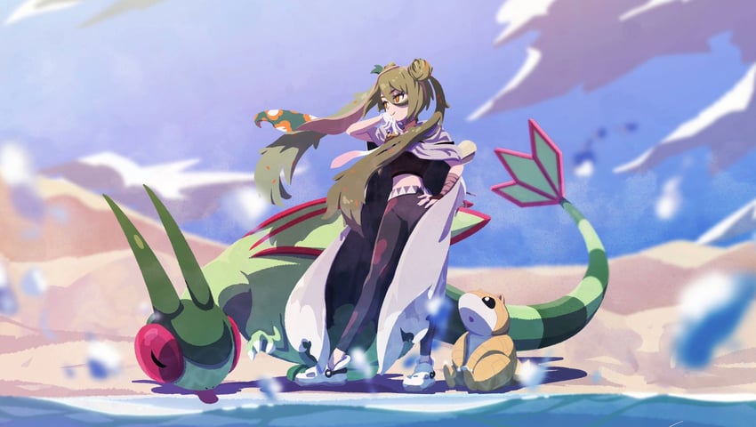 hatsune miku, flygon, sandshrew, and ground miku (pokemon and 2 more) drawn by keeno-ringo46