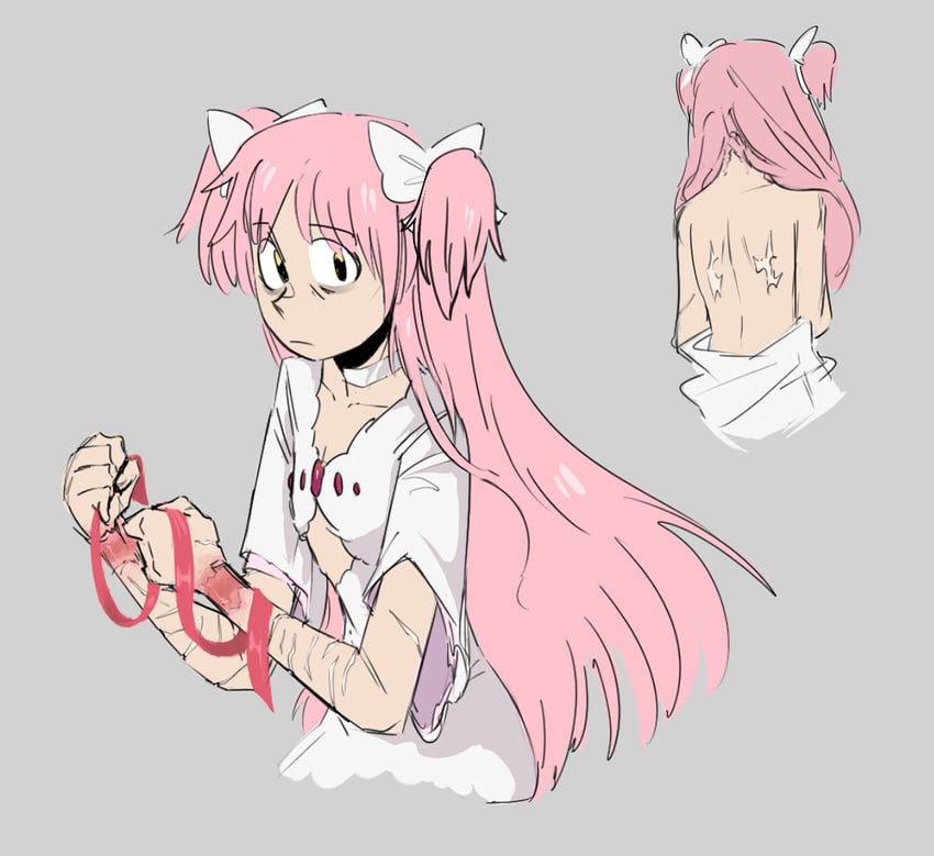 kaname madoka and ultimate madoka (mahou shoujo madoka magica and 1 more) drawn by mr-kayser