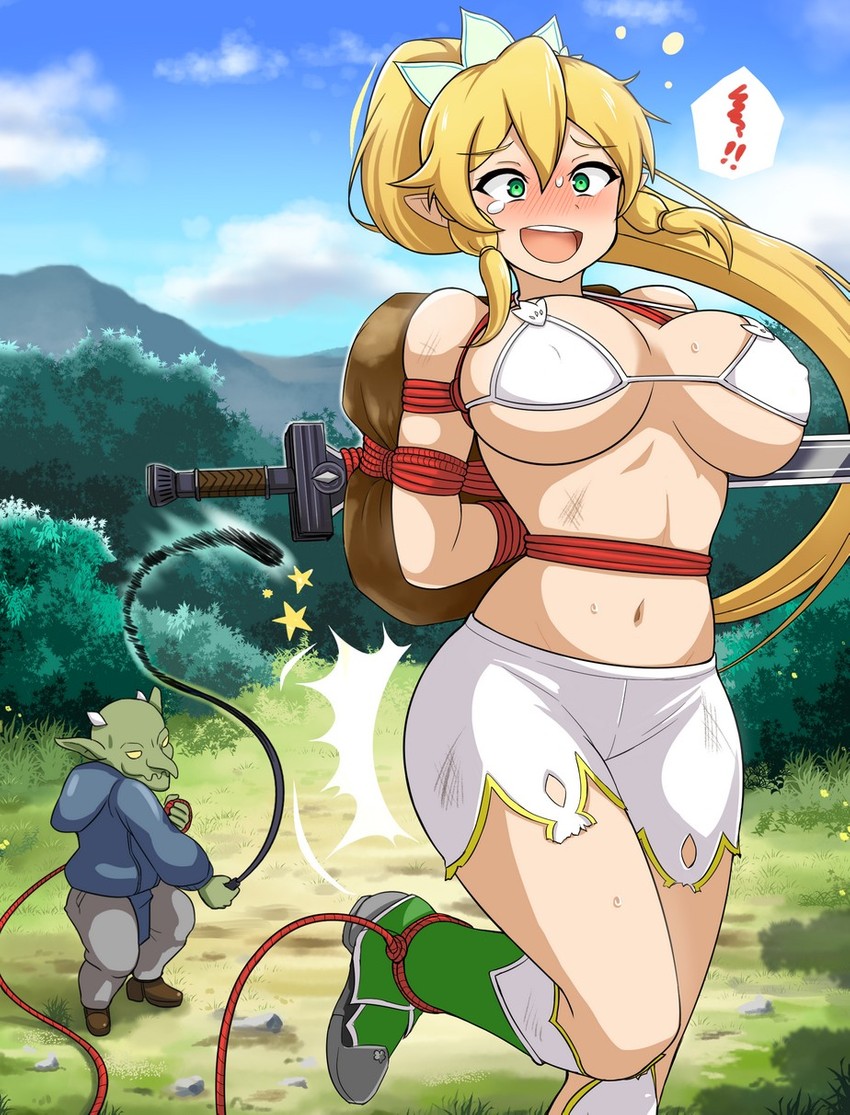 leafa (sword art online) drawn by rebake