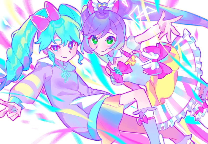 manaka laala and katasumi amari (pretty series and 2 more) drawn by iro_(mywife_sunny)