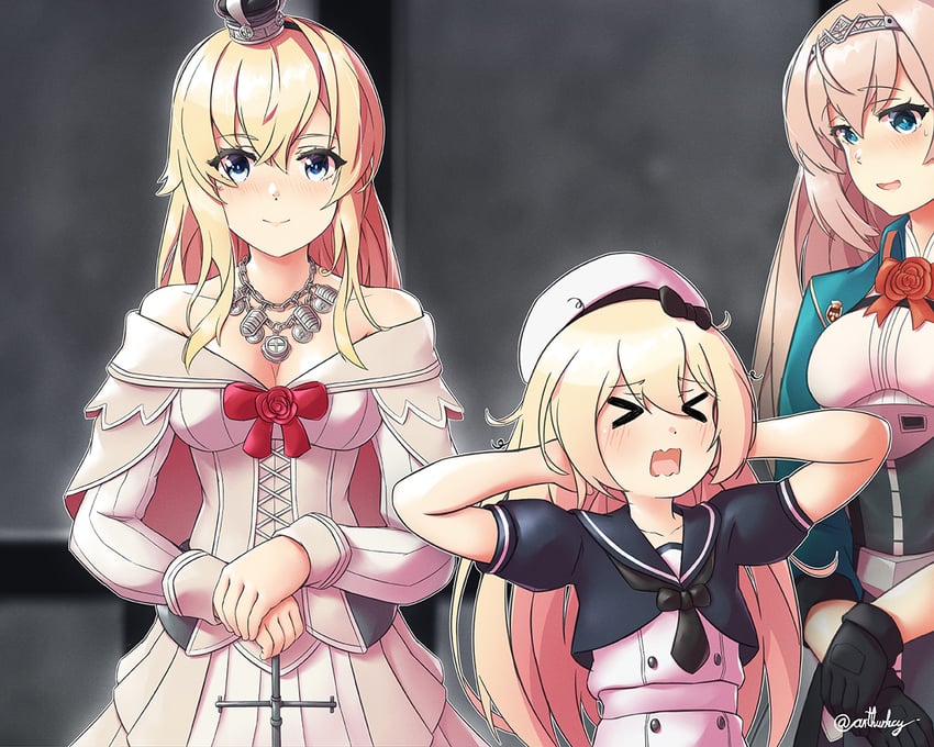 warspite, jervis, and victorious (kantai collection) drawn by arthur_ko