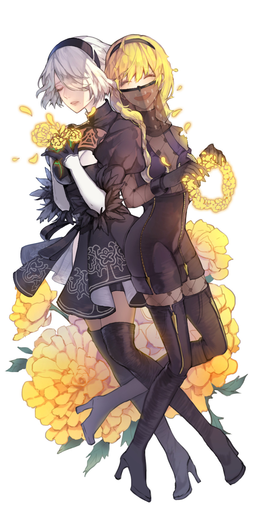 2b and operator 6o (nier and 1 more) drawn by nahonanaho