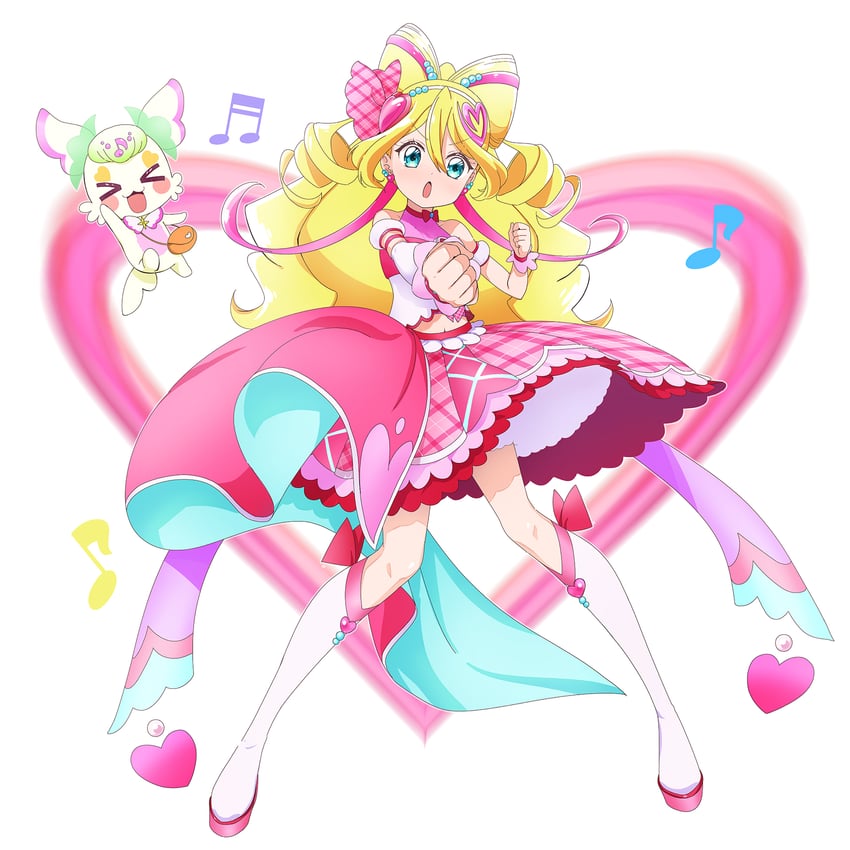 sakura uta, cure idol, and purirun (precure and 1 more) drawn by abe_kanari