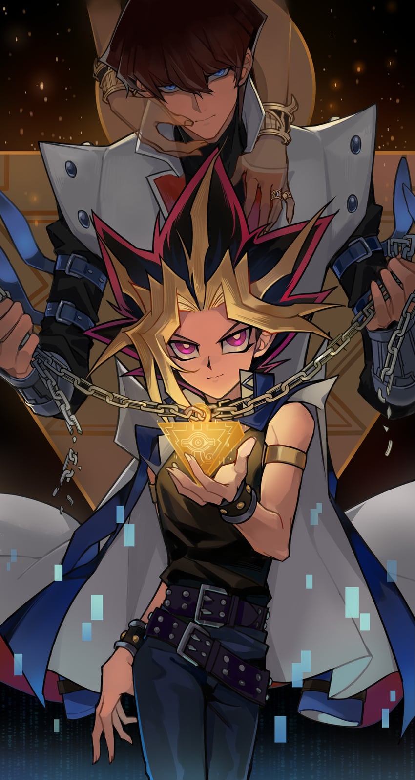 kaiba seto and yami yugi (yu-gi-oh! and 1 more) drawn by saka_nagiya