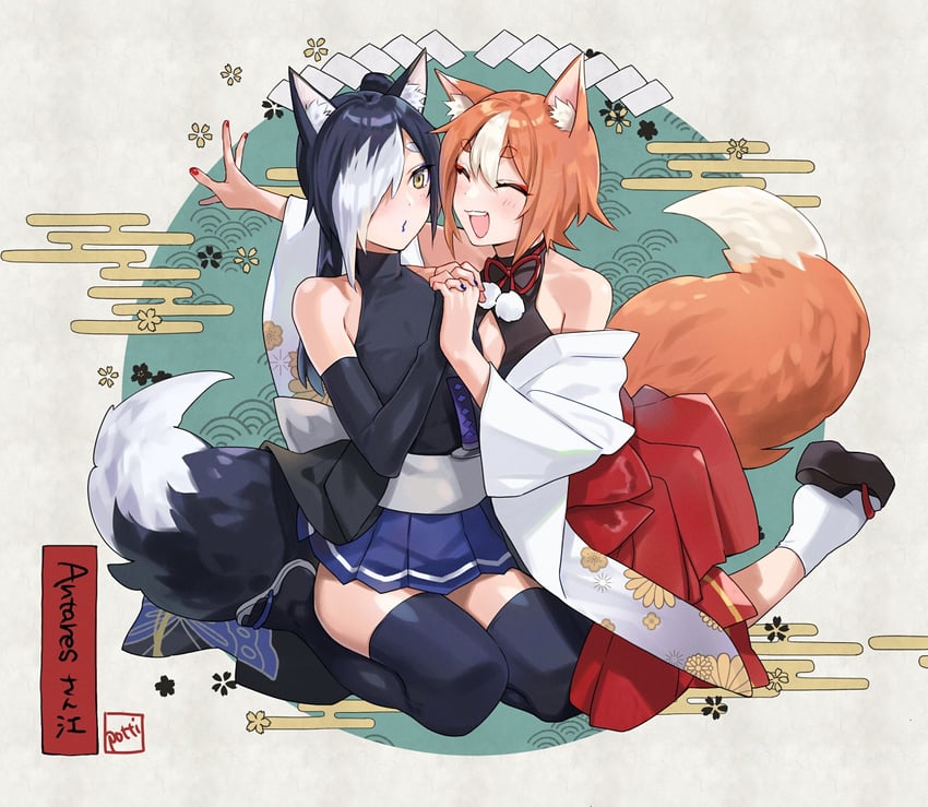iroha and yozora (original) drawn by potti-p