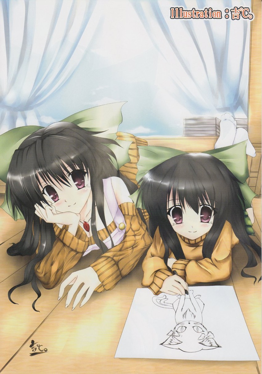 kaenbyou rin, reiuji utsuho, and kokuu haruto (original and 1 more) drawn by yoshixi
