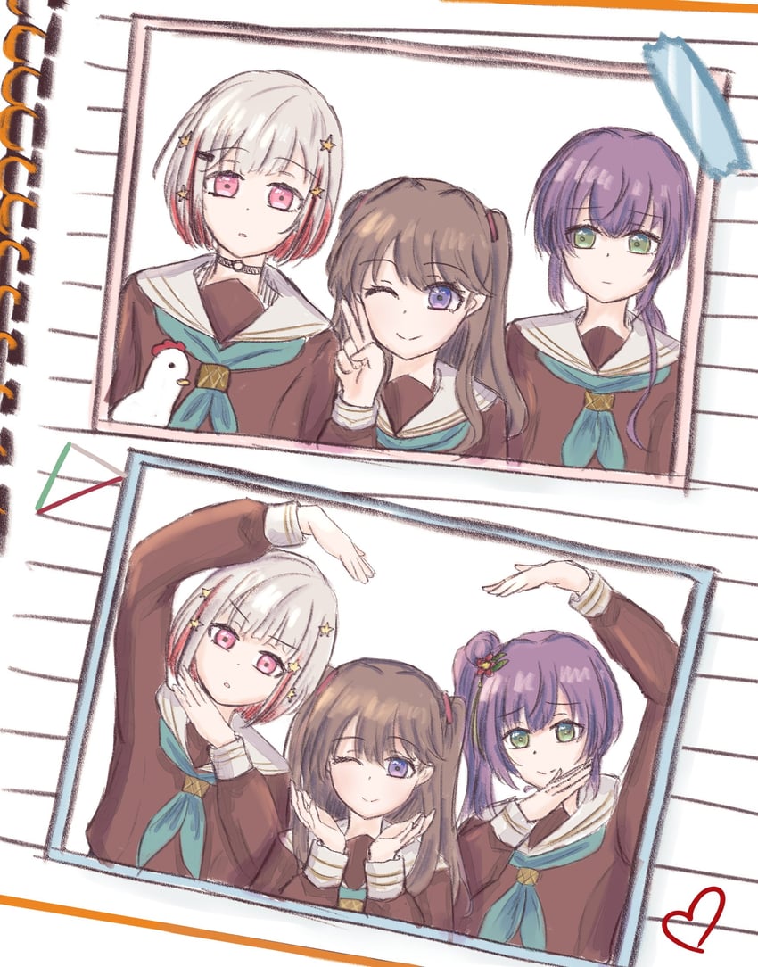 fujishima megumi, otomune kozue, yugiri tsuzuri, and peking duck (love live! and 1 more) drawn by hikari863126