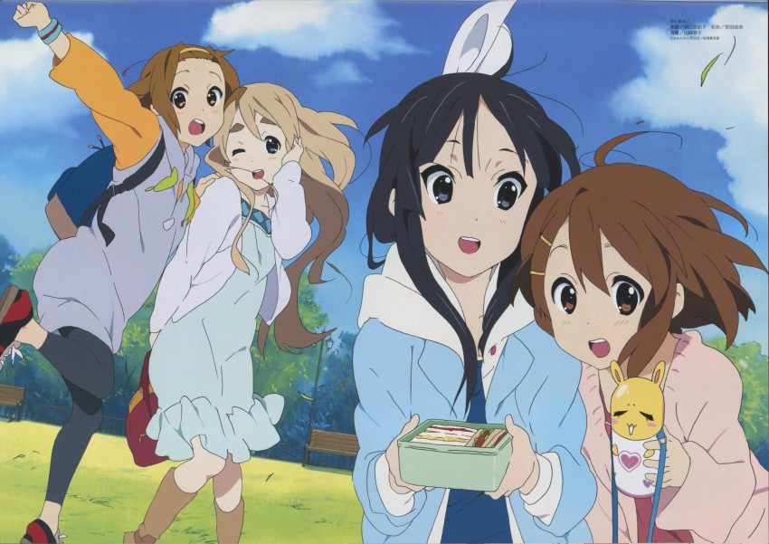akiyama mio, hirasawa yui, tainaka ritsu, and kotobuki tsumugi (k-on!) drawn by horiguchi_yukiko