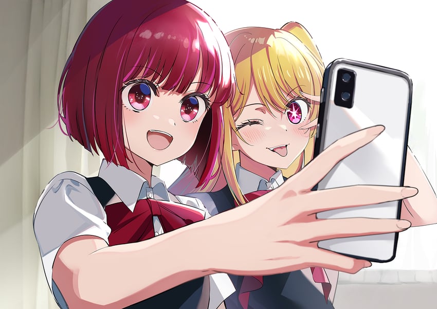 arima kana and hoshino ruby (oshi no ko) drawn by nyoro_(nyoronyoro000)