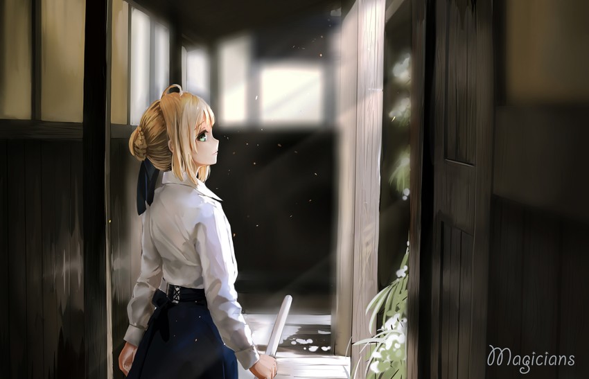 artoria pendragon and saber (fate and 2 more) drawn by magicians_(zhkahogigzkh)