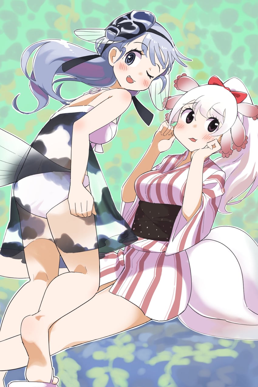 jinmen-gyo and mexico salamander (kemono friends) drawn by iwa_(iwafish)