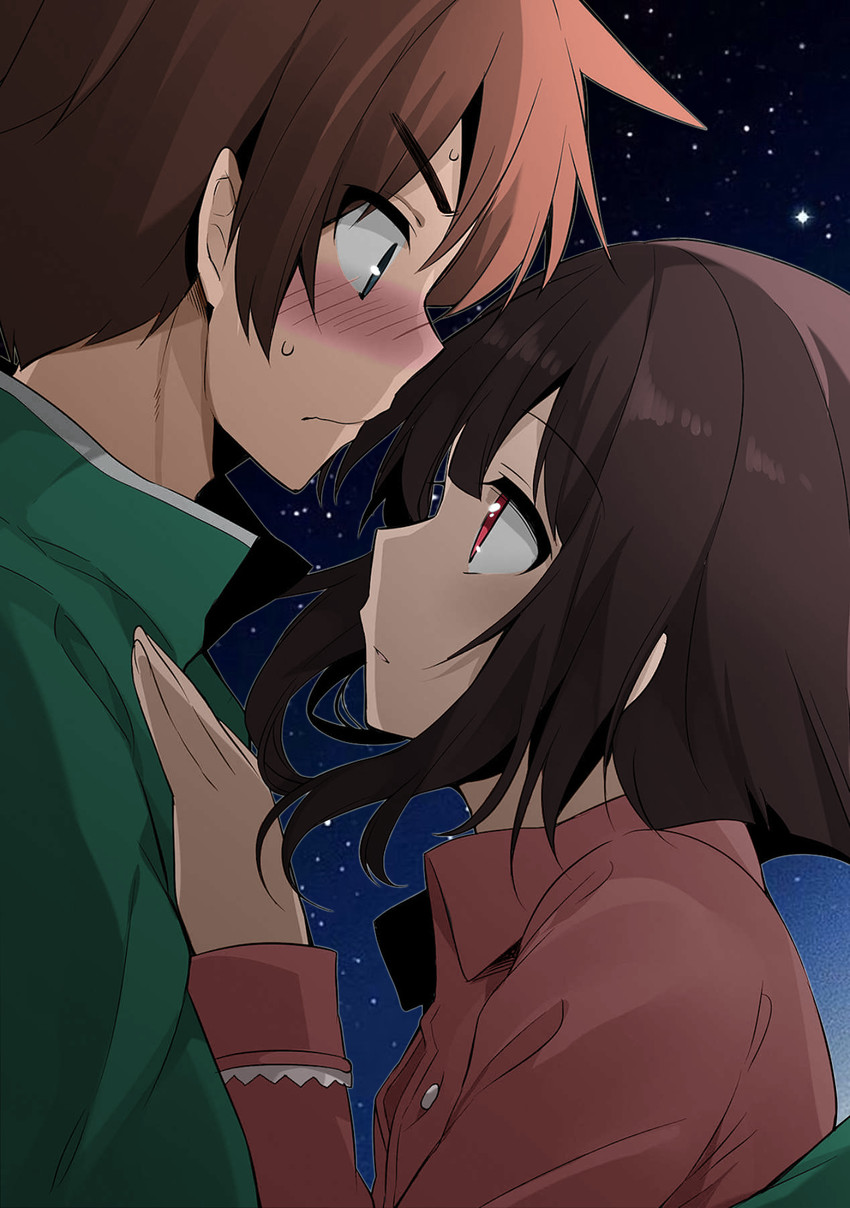 megumin and satou kazuma (kono subarashii sekai ni shukufuku wo!) drawn by koushikon