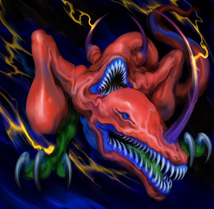 twin-headed thunder dragon (yu-gi-oh! and 1 more) drawn by witnesstheabsurd