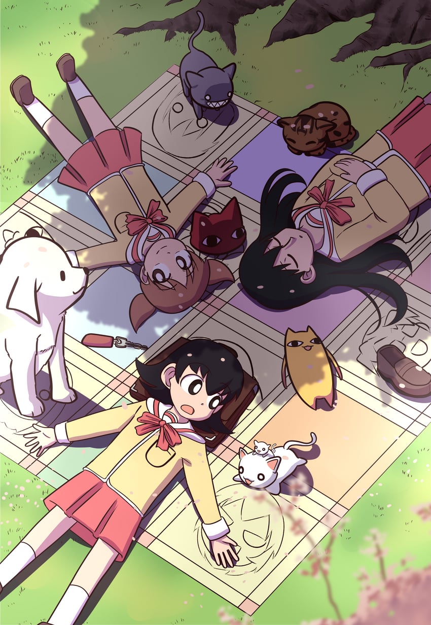 kasuga ayumu, sakaki, mihama chiyo, takino tomo, kagura, and 6 more (nichijou and 1 more) drawn by delatoid