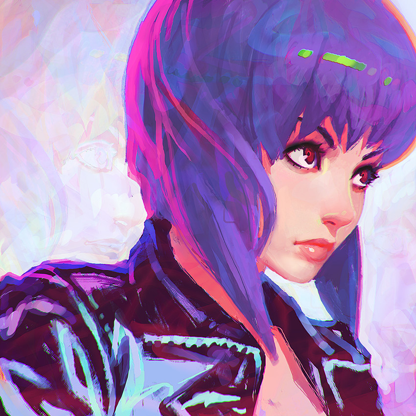 kusanagi motoko (ghost in the shell) drawn by ilya_kuvshinov