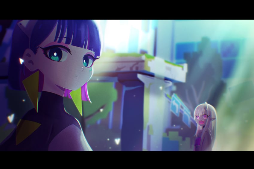 nira-chan and nanashi (zutto mayonaka de ii no ni and 1 more) drawn by tirudo29