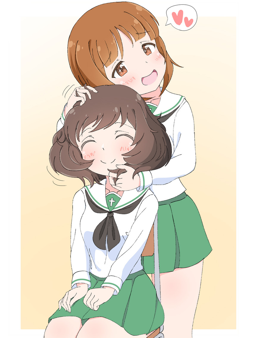 nishizumi miho and akiyama yukari (girls und panzer) drawn by ukigori
