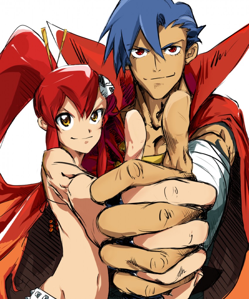 yoko littner and kamina (tengen toppa gurren lagann) drawn by beardorado