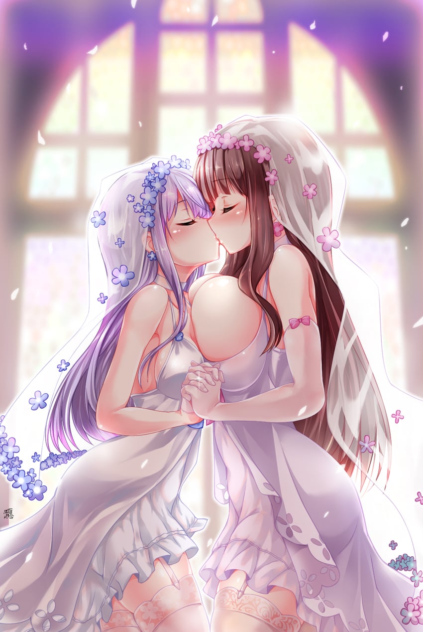 suzukaze aoba and takimoto hifumi (new game!) drawn by kemoyuri