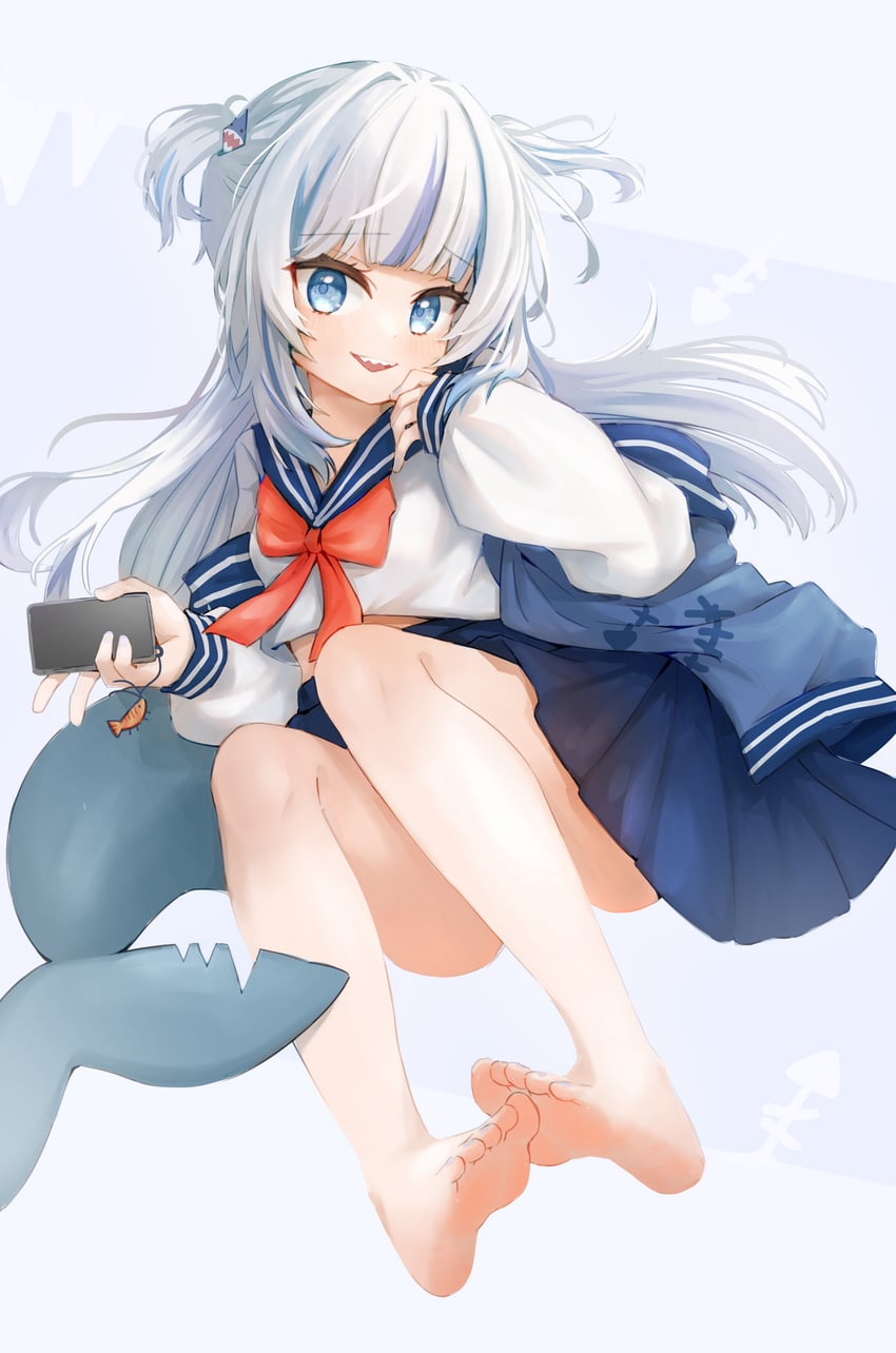 gawr gura (hololive and 1 more) drawn by illusiya