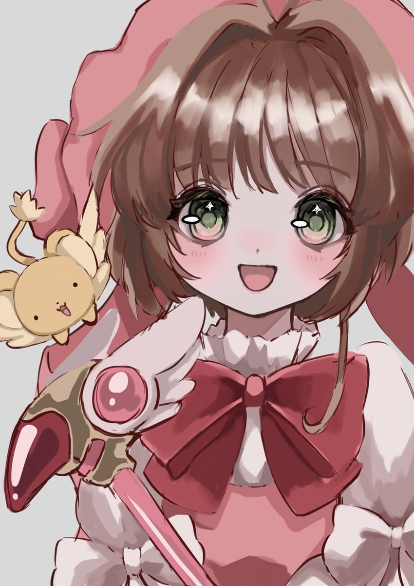 kinomoto sakura and kero (cardcaptor sakura) drawn by shiona_(siona0625)