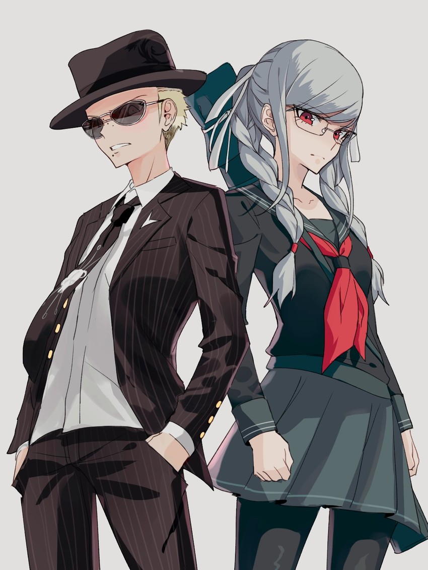 pekoyama peko and kuzuryu fuyuhiko (danganronpa and 1 more) drawn by pooiechi