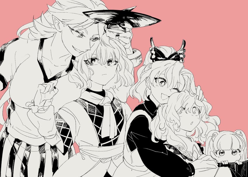 komeiji koishi, mizuhashi parsee, hoshiguma yuugi, kurodani yamame, and kisume (touhou) drawn by chamaruk