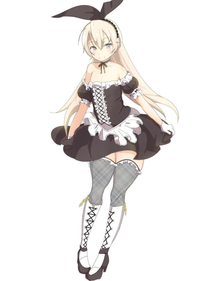 shimakaze and elin (kantai collection and 1 more) drawn by ryuu.