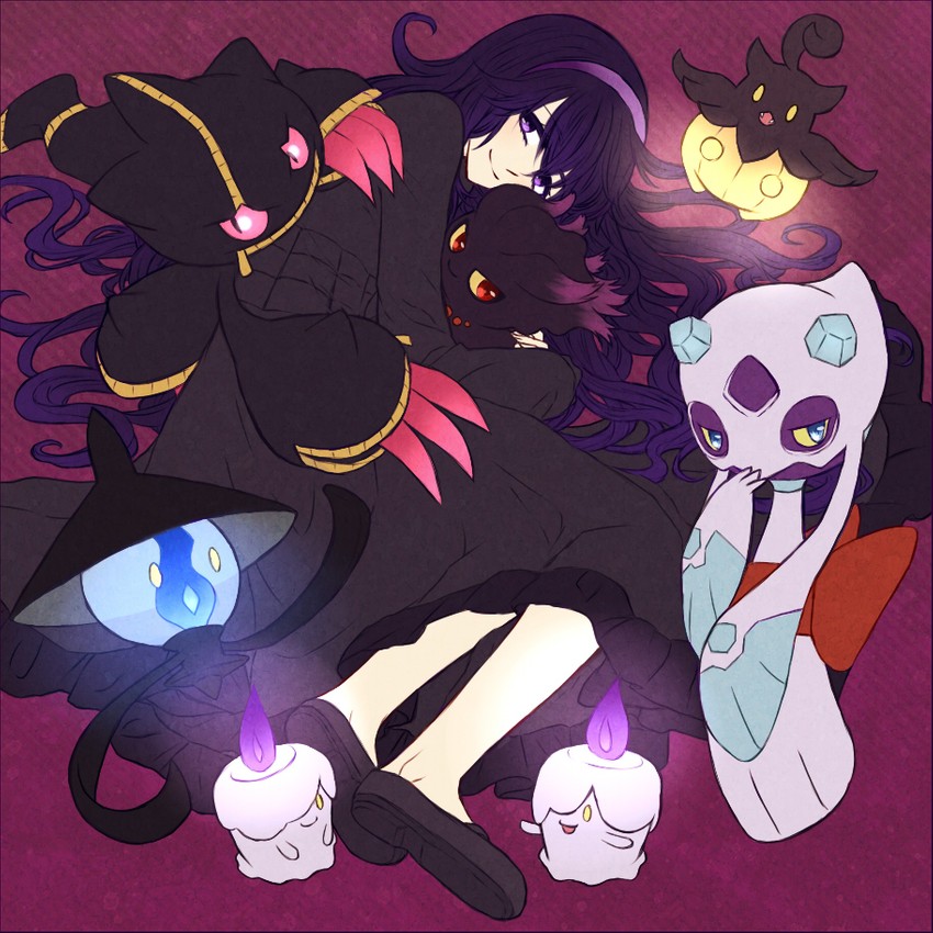hex maniac, litwick, froslass, banette, misdreavus, and 3 more (pokemon and 1 more) drawn by 85dusk