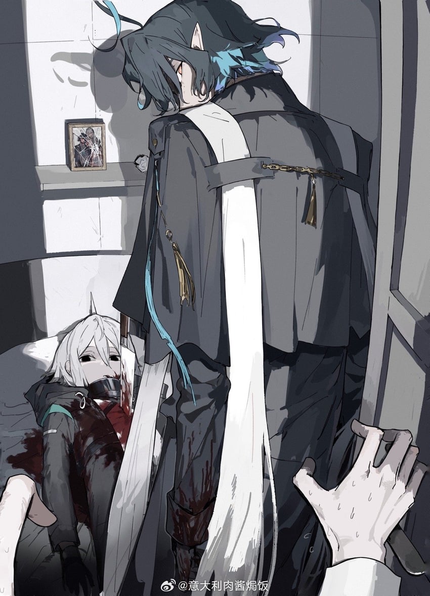 doctor, male doctor, and lumen (arknights) drawn by paopp9961