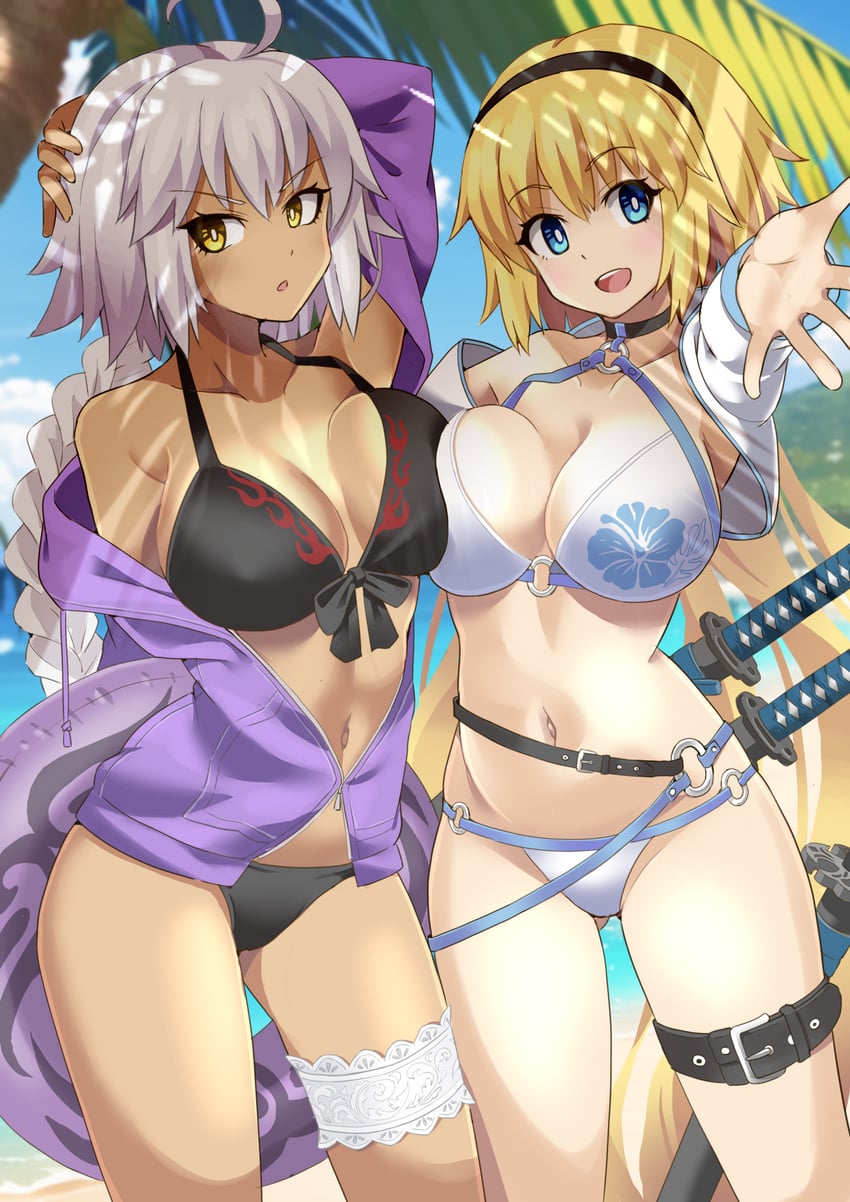 jeanne d'arc alter and jeanne d'arc (fate and 1 more) drawn by shimouki_izui
