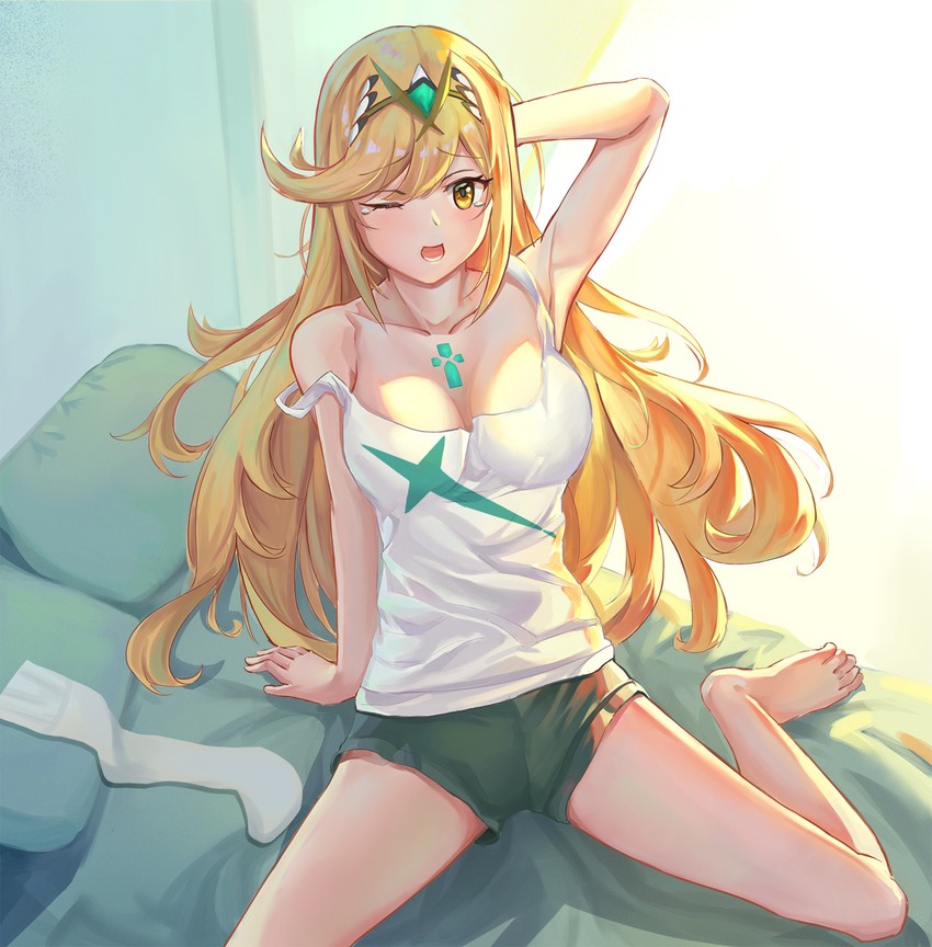 mythra (xenoblade chronicles and 1 more) drawn by kiiro_kimi